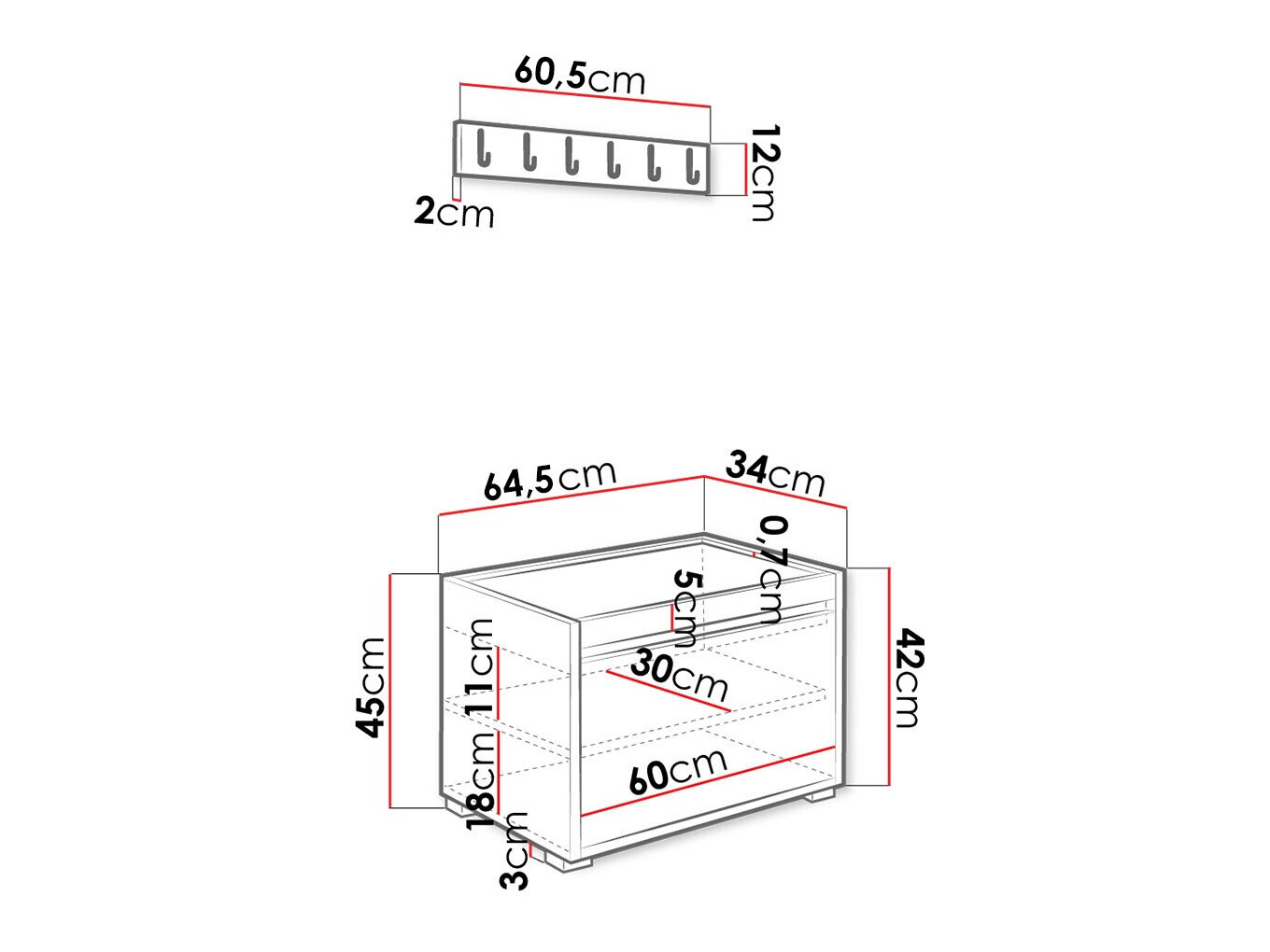 Komplet za predsobo Comfivo Pinus II