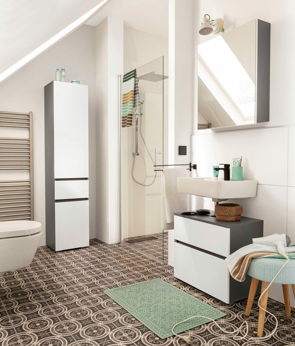 Prostostoječa Kopalniška omarica Soncamu 106 (Bela + Antracit)