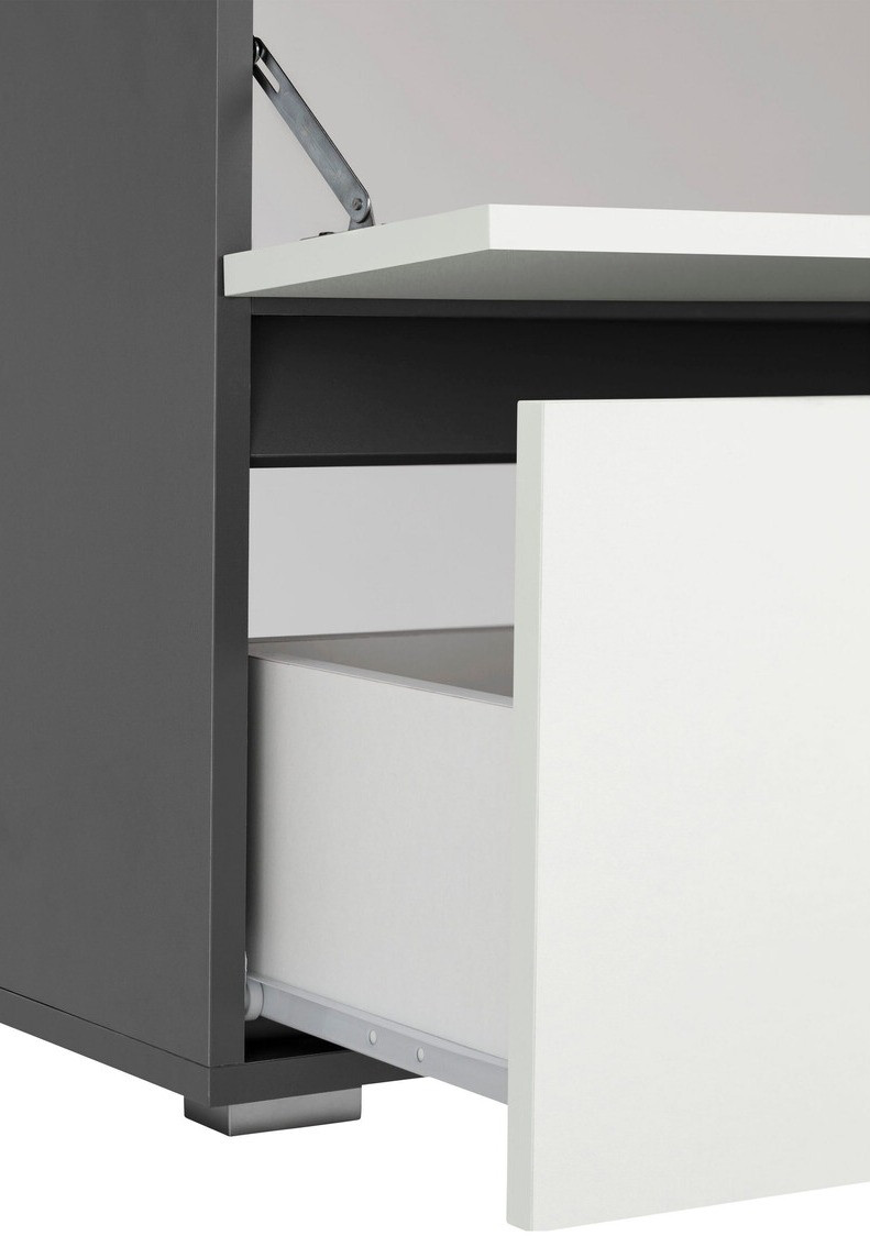 Prostostoječa kopalniška omarica za umivalnik Soncamu 109 (Bela + Antracit)