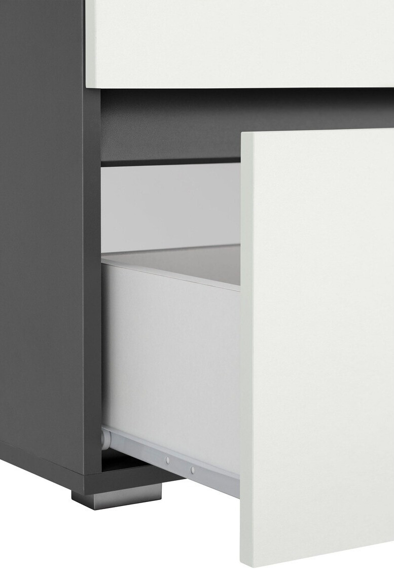 Prostostoječa kopalniška omarica za umivalnik Soncamu 109 (Bela + Antracit)