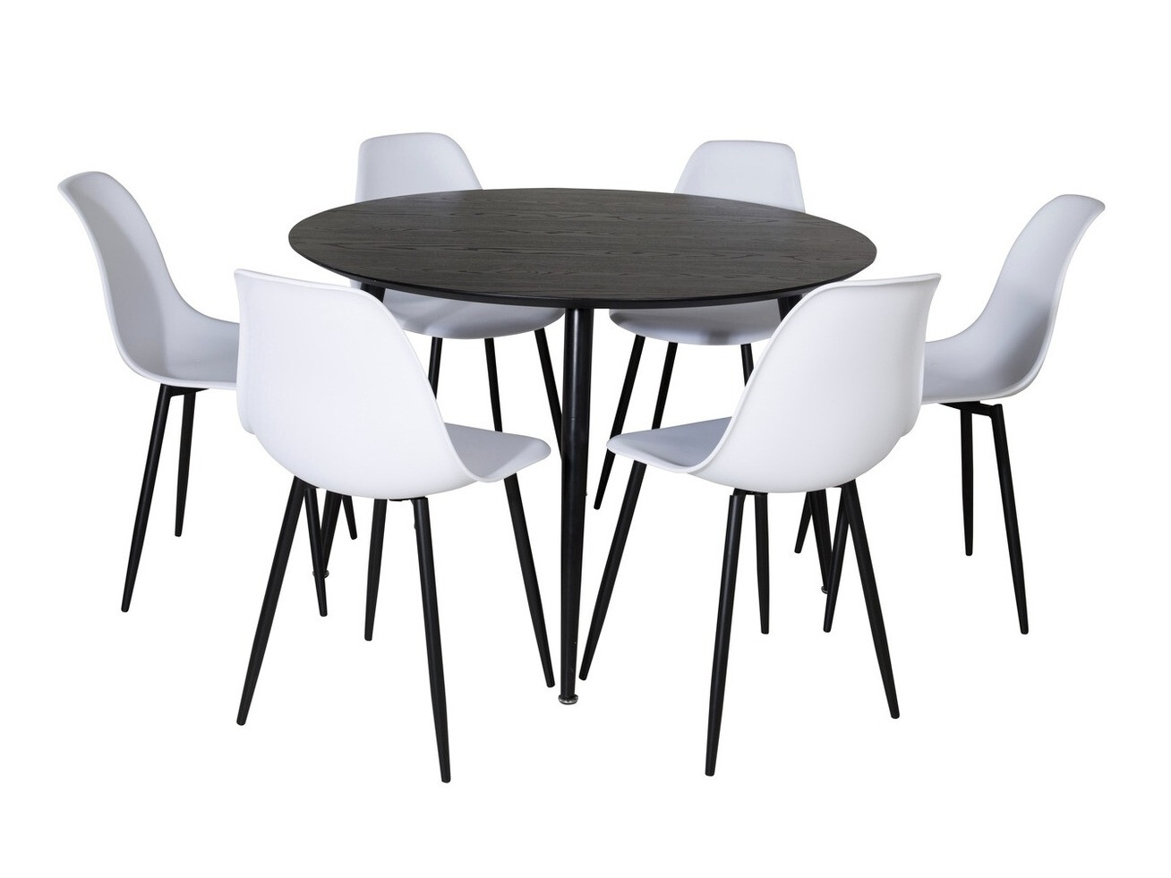 Jedilniški komplet Dallas 1563 (Bela + Črna)