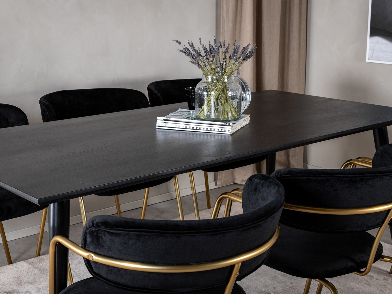 Jedilniški komplet Dallas 2580 (Črna + Medenina)