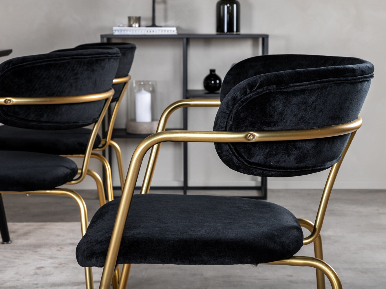 Jedilniški komplet Dallas 2580 (Črna + Medenina)