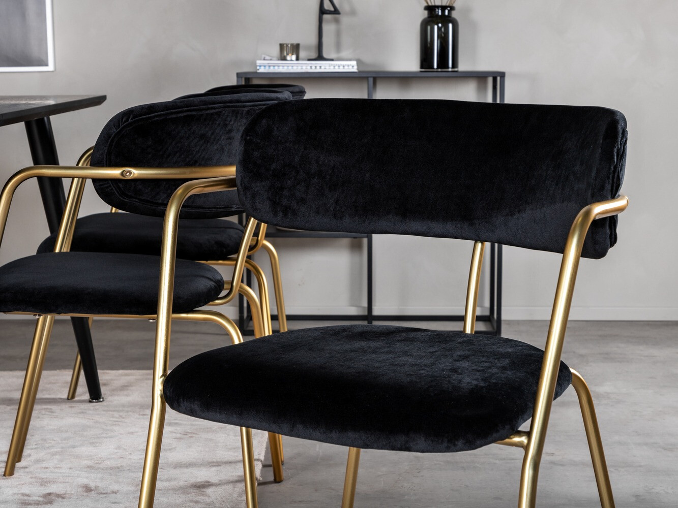 Jedilniški komplet Dallas 2580 (Črna + Medenina)