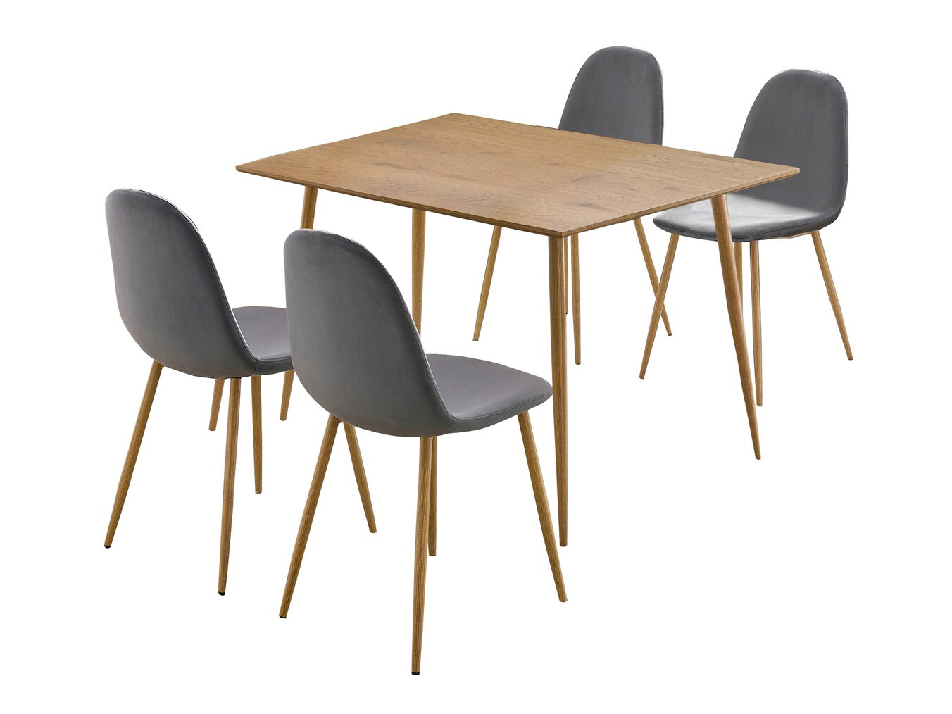 Jedilniški komplet Denton 764 (Siva + Hrast)