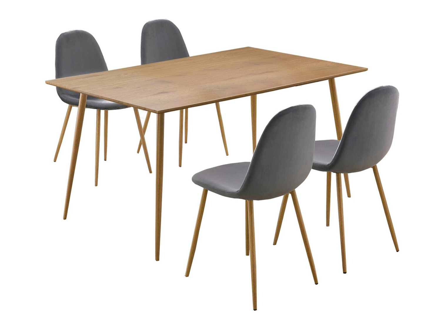 Jedilniški komplet Denton 818 (Siva + Hrast)