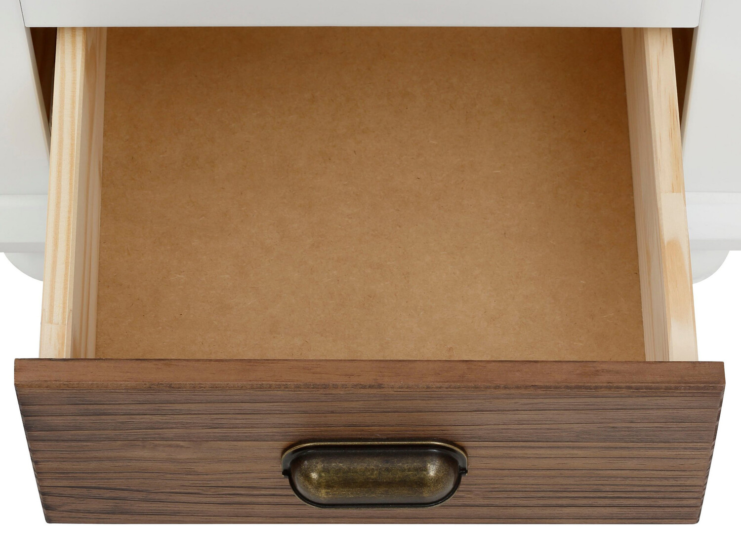 Nočna omarica Tivmeri 101 (Bela + Rjava)