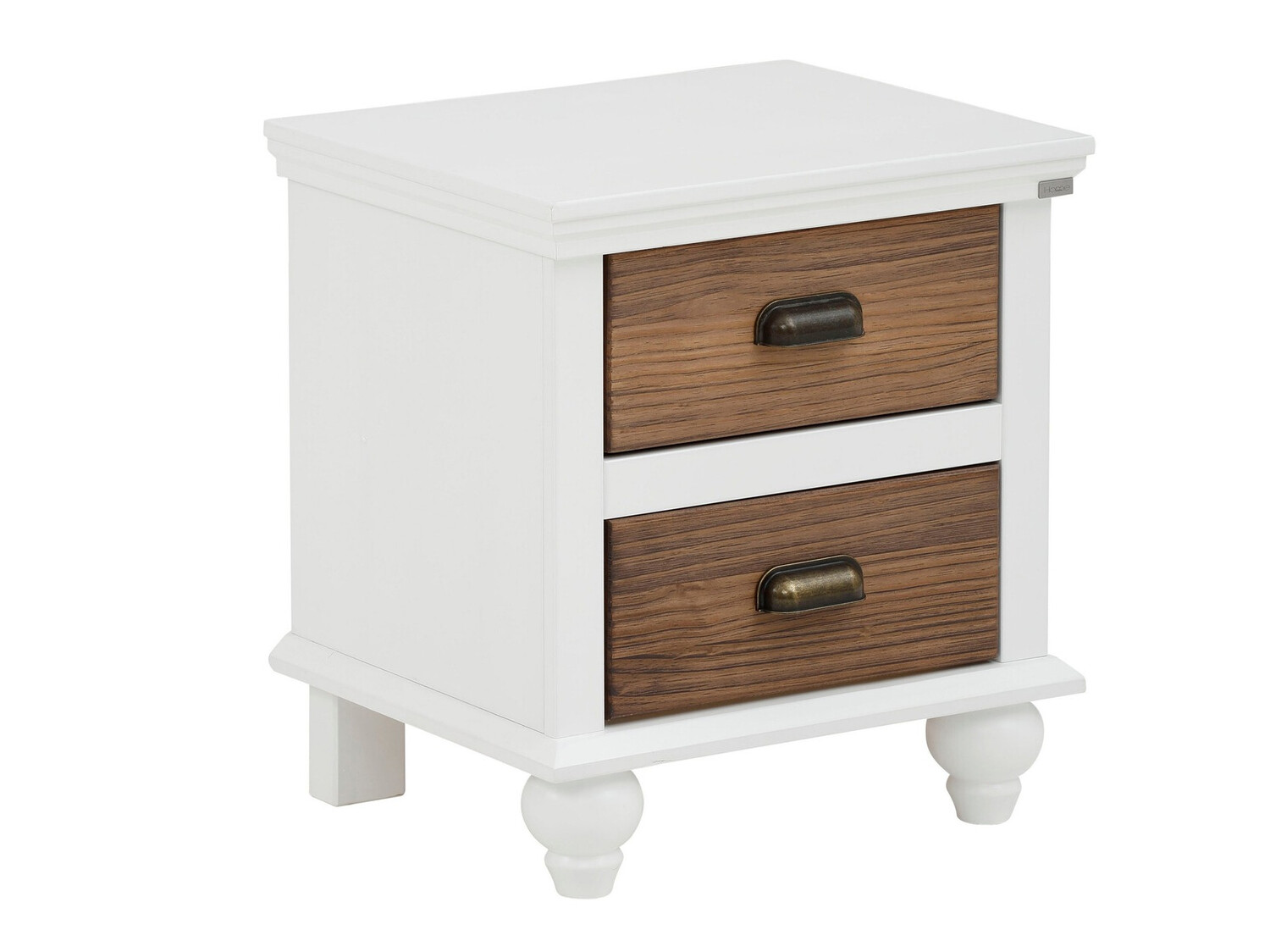 Nočna omarica Tivmeri 101 (Bela + Rjava)