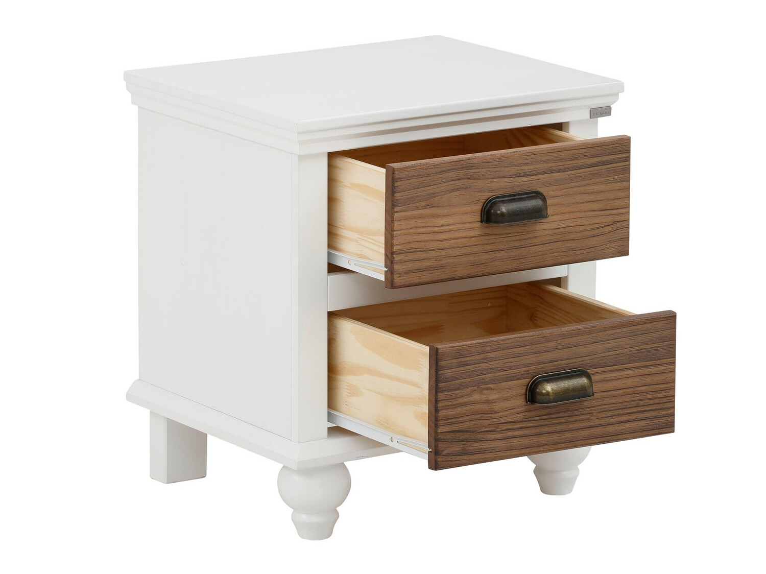 Nočna omarica Tivmeri 101 (Bela + Rjava)