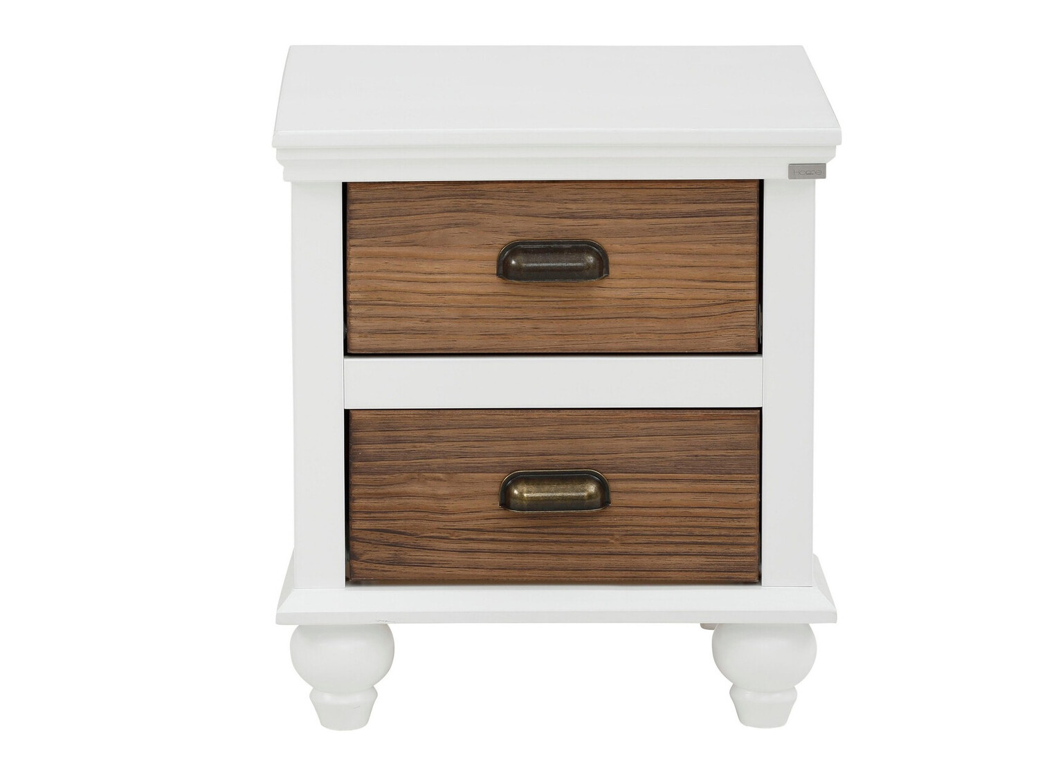 Nočna omarica Tivmeri 101 (Bela + Rjava)