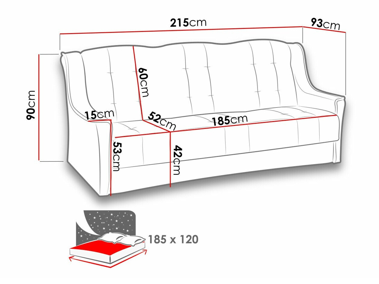 Raztegljiv kavč Providence 109 (Kronos 22)