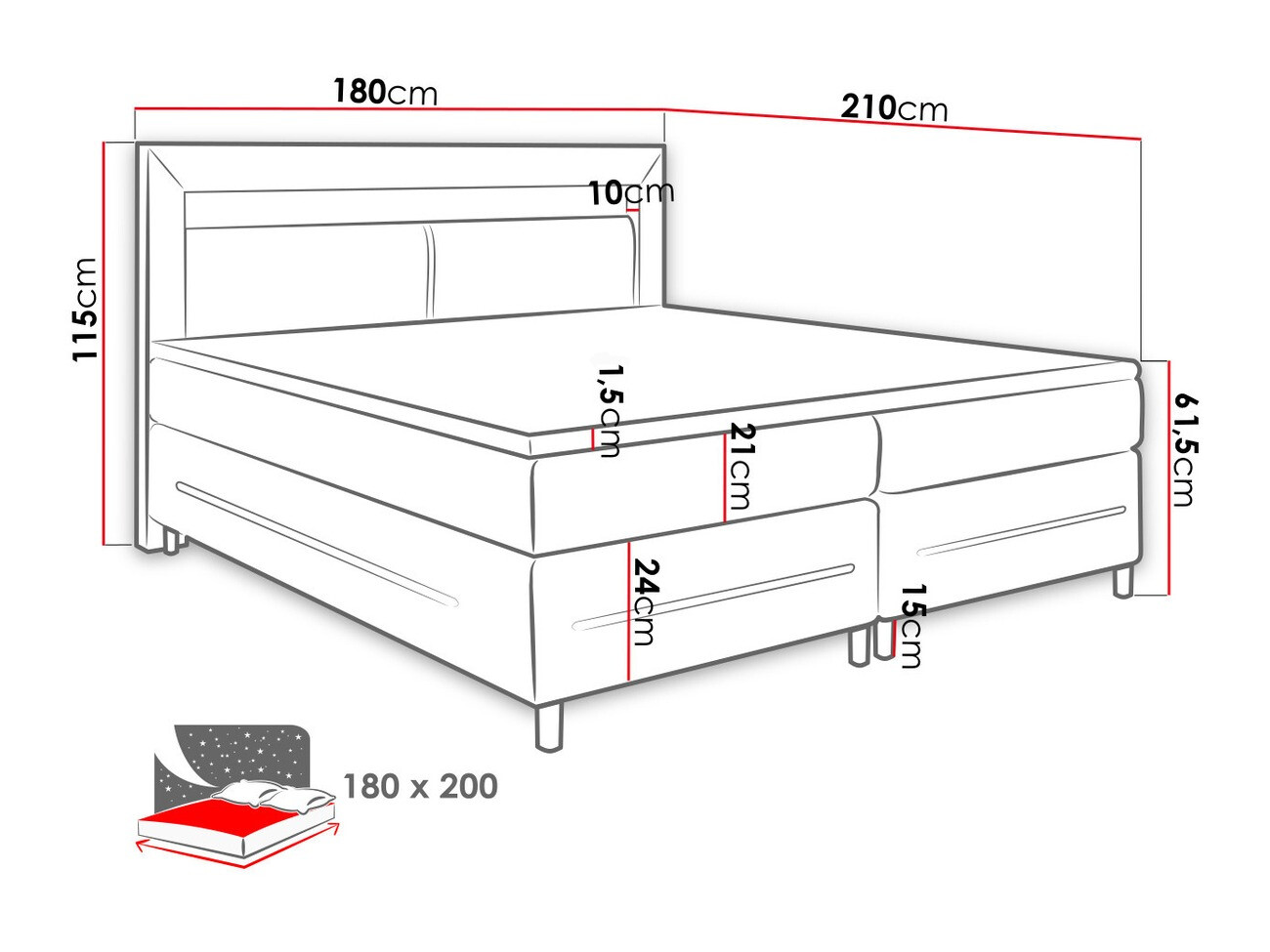 Boxspring postelja Ros (Soft 010)