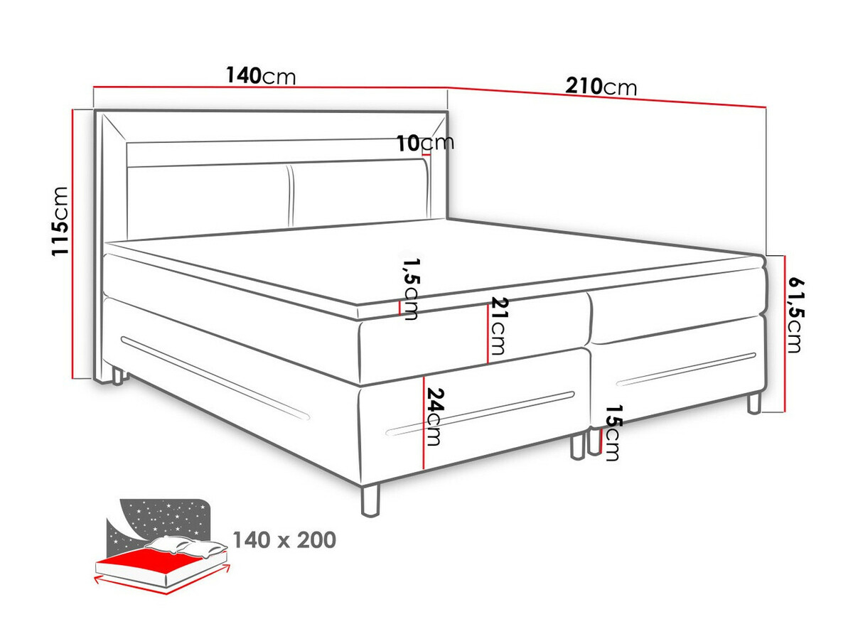 Boxspring postelja Ros (Soft 100)