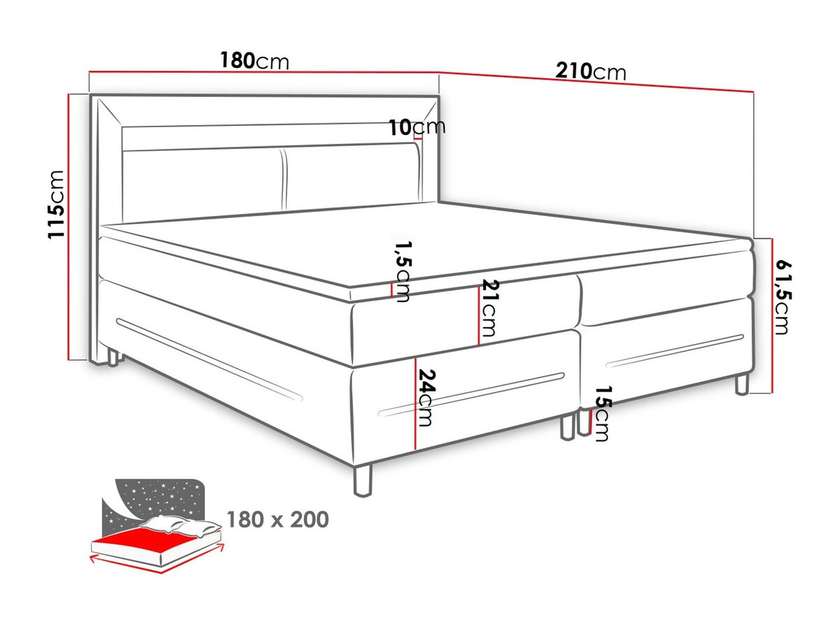 Boxspring postelja Ros (Soft 100)
