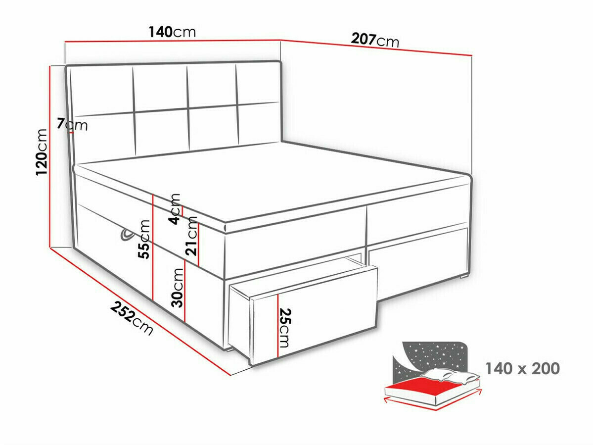 Boxspring postelja Eugene 101 (Muna 08)