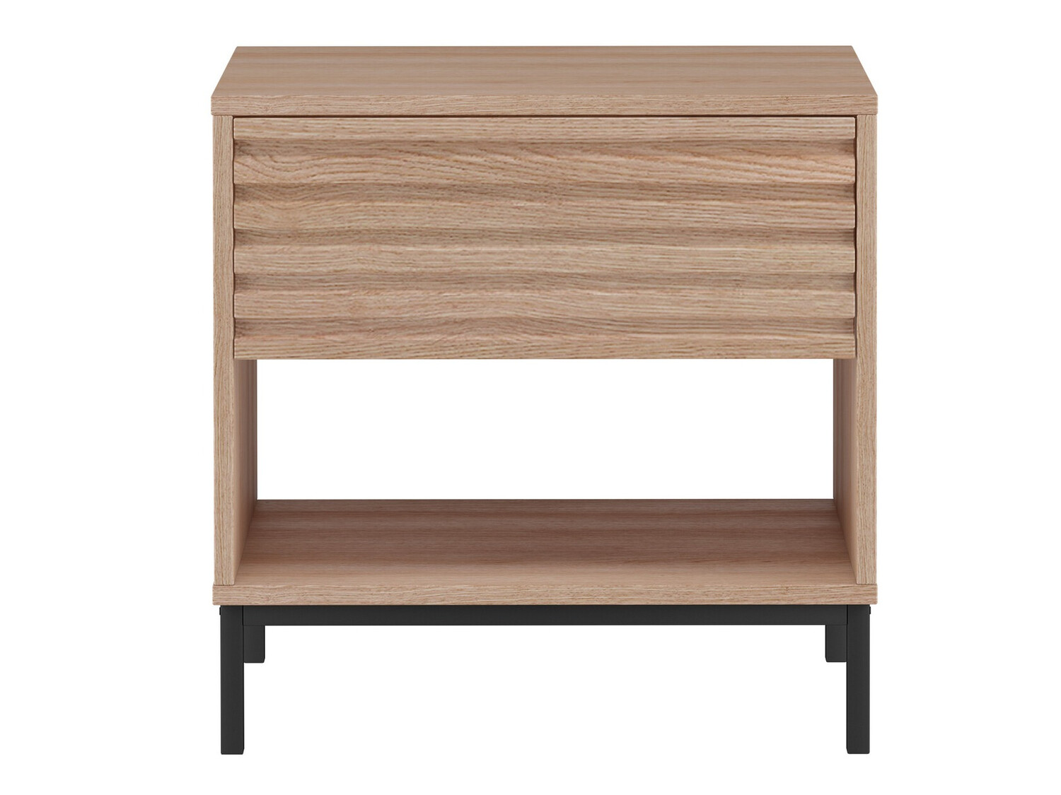 Nočna omarica Denton 845 (Črna + Hrast)