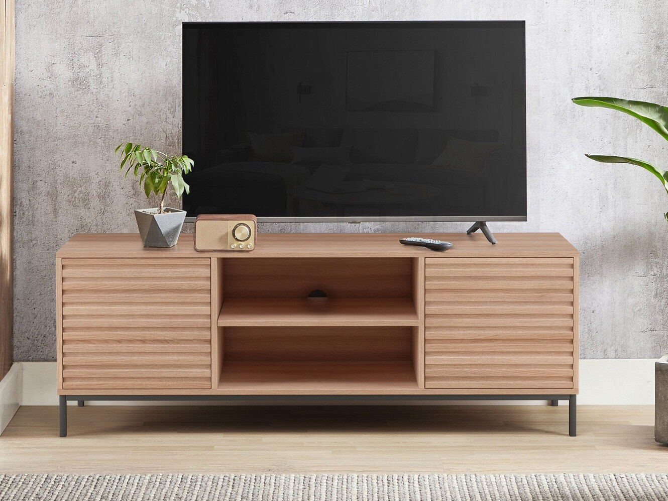 TV-omarica Denton 844 (Črna + Hrast)