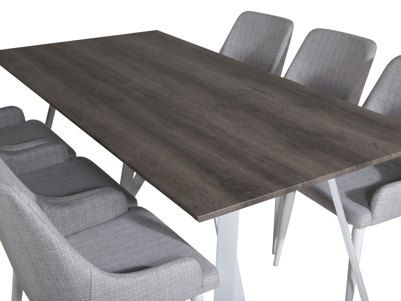 Jedilniški komplet Dallas 1973 (Bela + Svetlo siva)