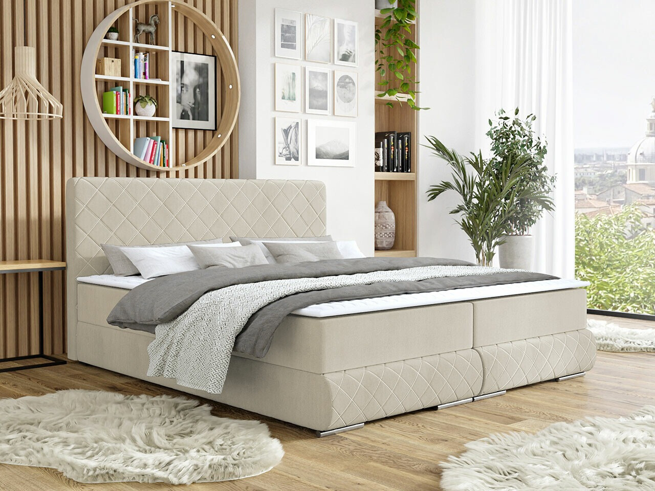 Boxspring postelja Carlsbad 116 (Manila 02)
