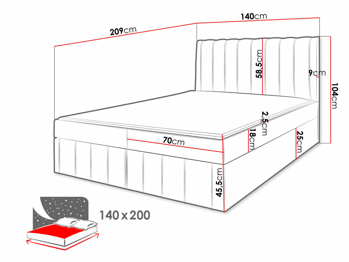 Boxspring postelja Stamford 106 (Manila 35)