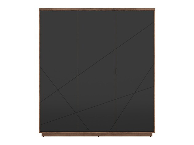 Garderobna omara Fivale 116 (Temni delano hrast + Mat črna)