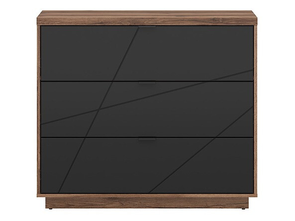 Komoda Fivale 118 (Temni delano hrast + Mat črna)