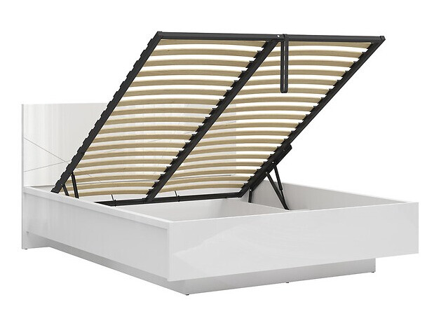 Postelja Fivale 122 (Sijaj bela + Bela)