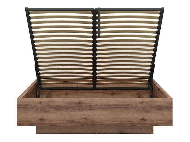 Postelja Fivale 122 (Temni delano hrast + Sijaj bela)