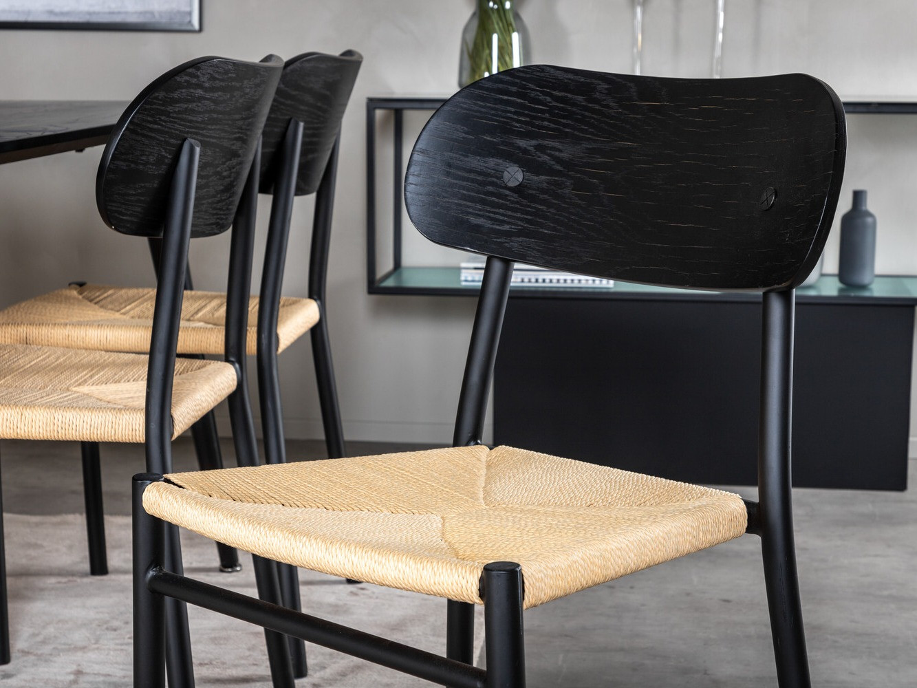 Jedilniški komplet Dallas 2574 (Črna + Rjava)