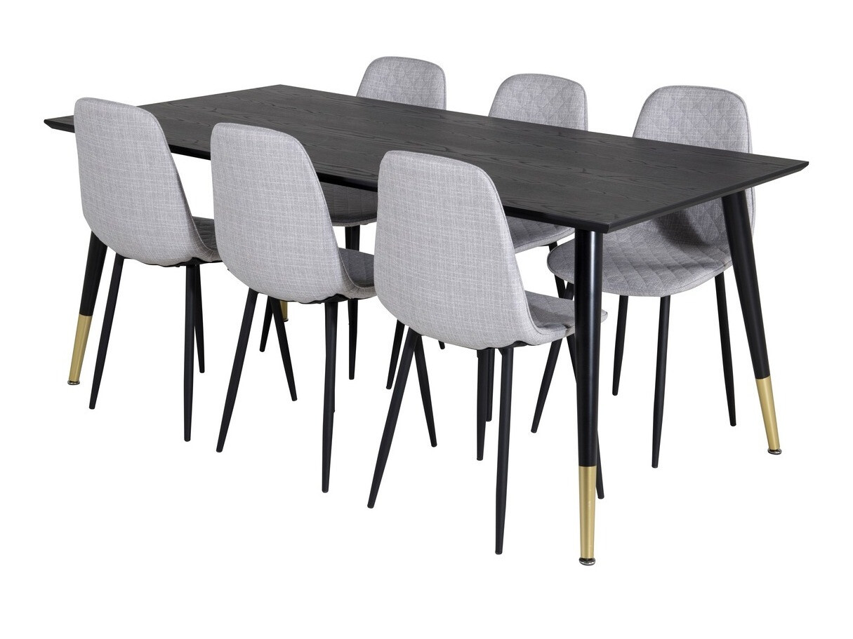 Jedilniški komplet Dallas 2594 (Črna + Medenina)