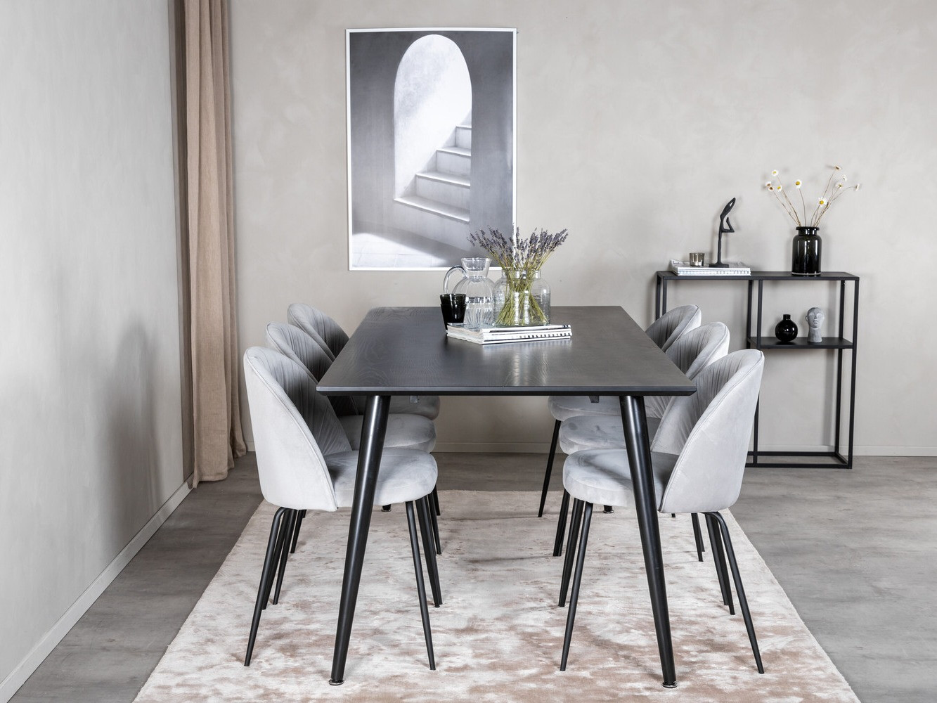 Jedilniški komplet Dallas 2600 (Črna)