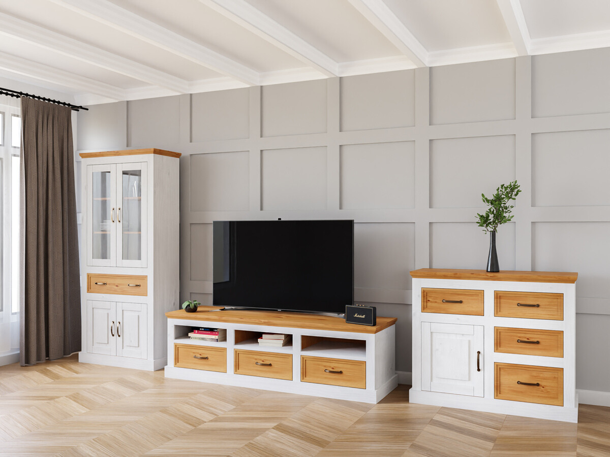 Komplet za dnevno sobo Tolelio 115 (Bela + Bor)