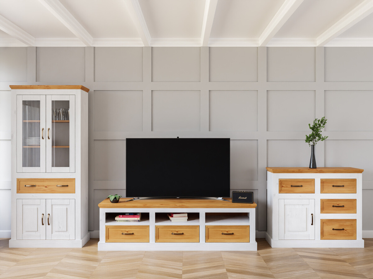 Komplet za dnevno sobo Tolelio 115 (Bela + Bor)