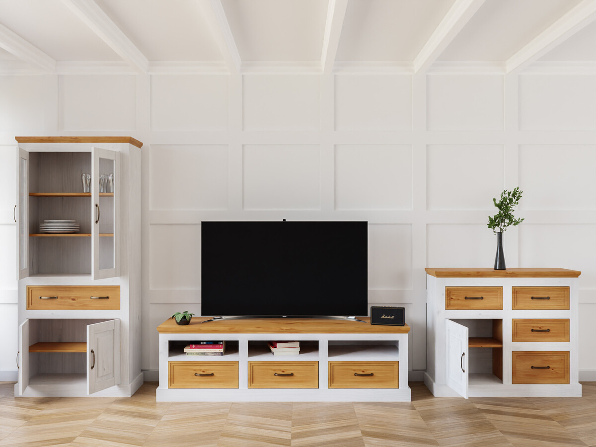 Komplet za dnevno sobo Tolelio 115 (Bela + Bor)