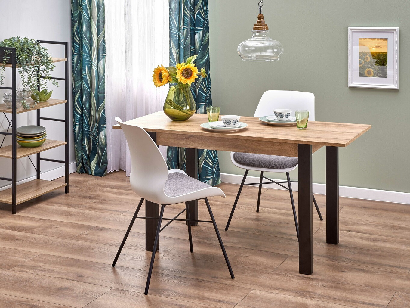 Miza Houston 1208 (Wotan hrast + Črna)