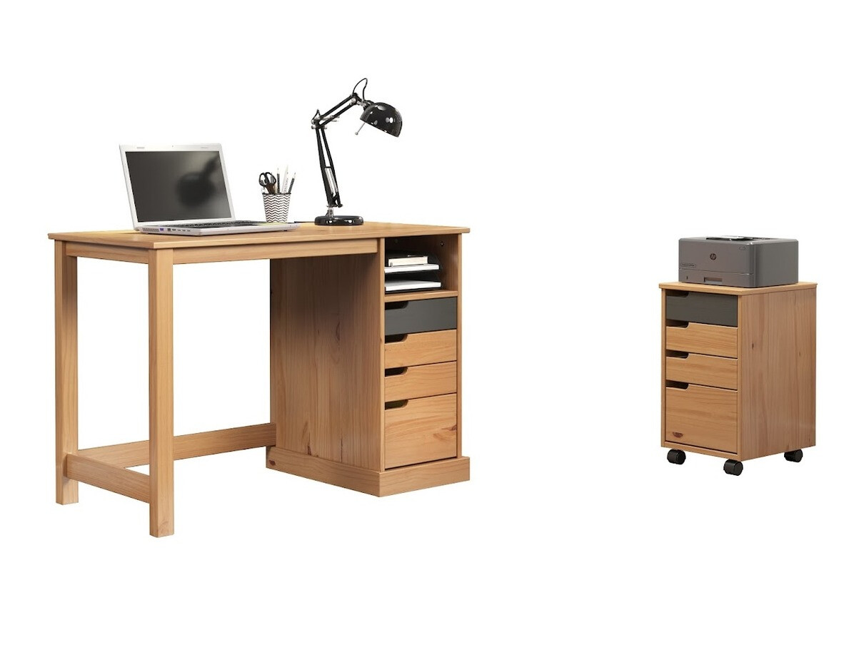 Pohištveni komplet Indianapolis C111 (Medeni hrast + Siva)