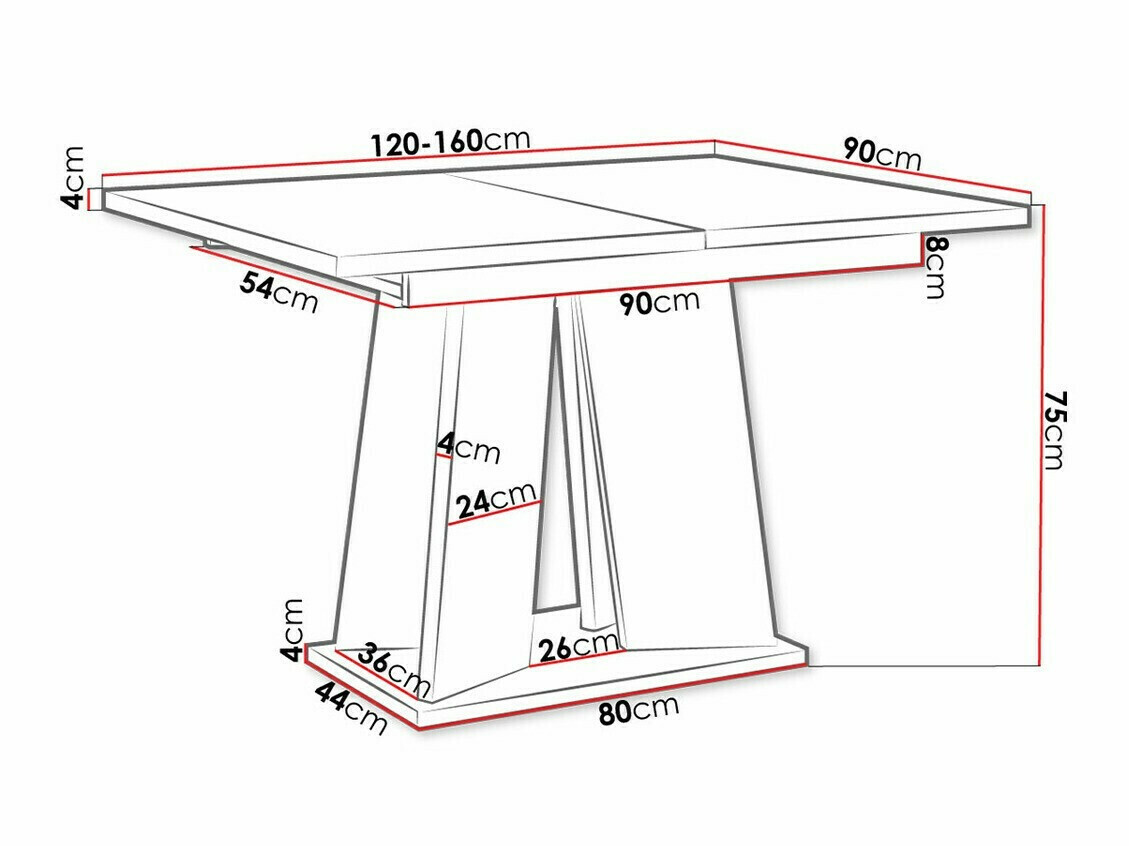 Miza Goodyear 107 (Sijaj bela + Beton)