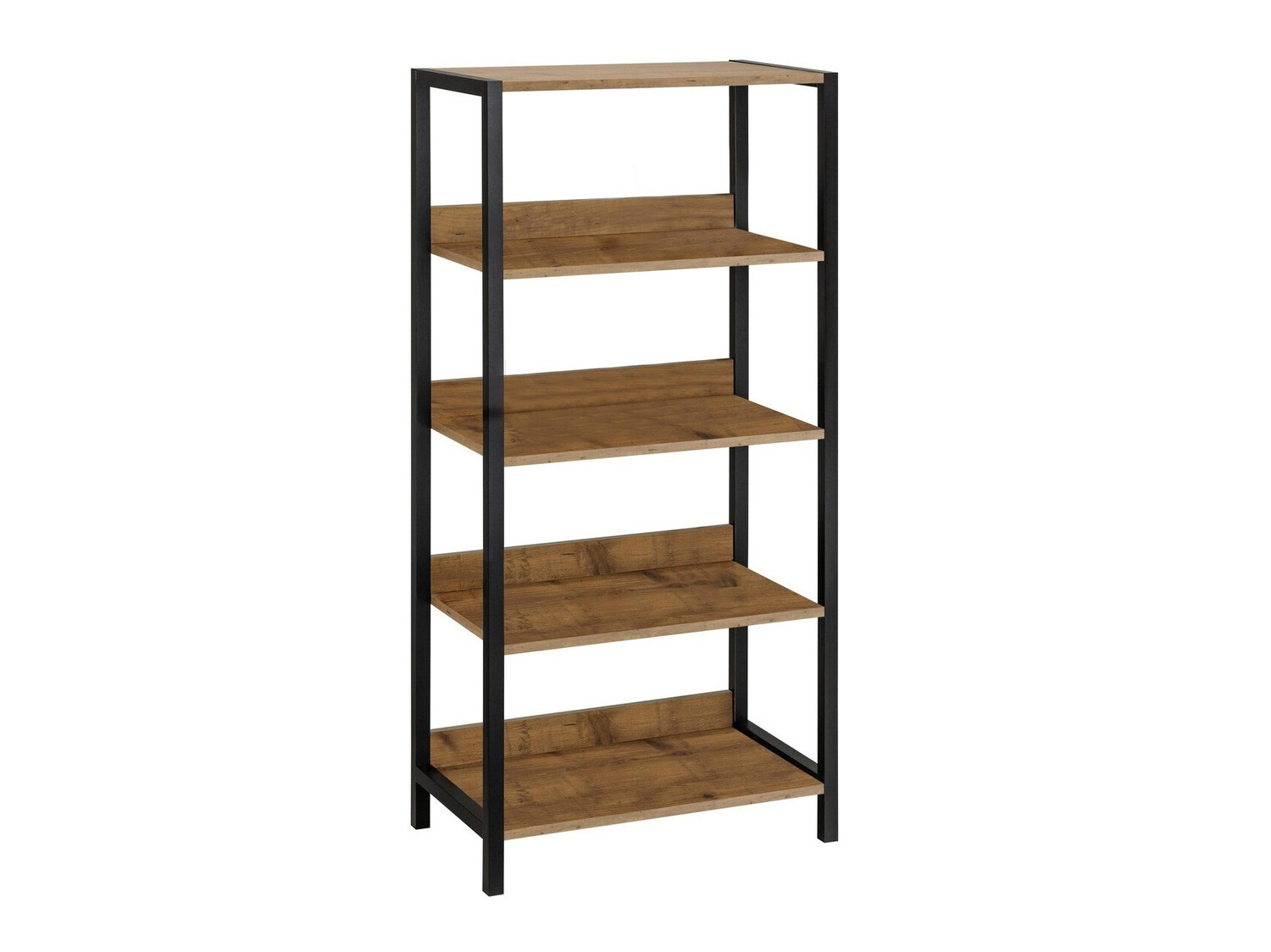 Regal Larnovo 108 (Temen hrast + Črna)