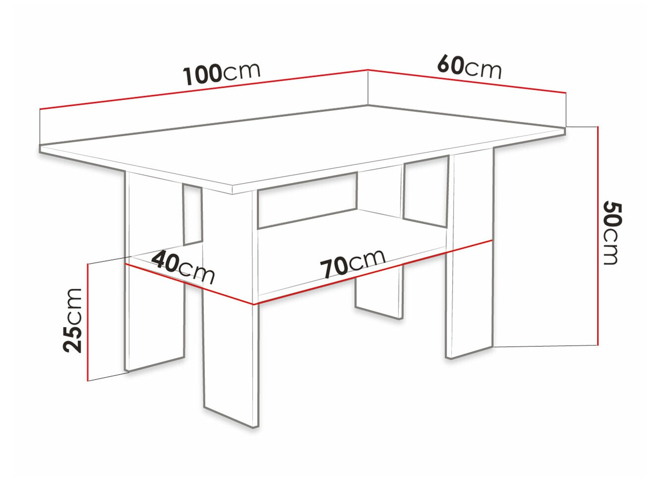 Klubska mizica Reading 101 (Črna + Craft hrast)