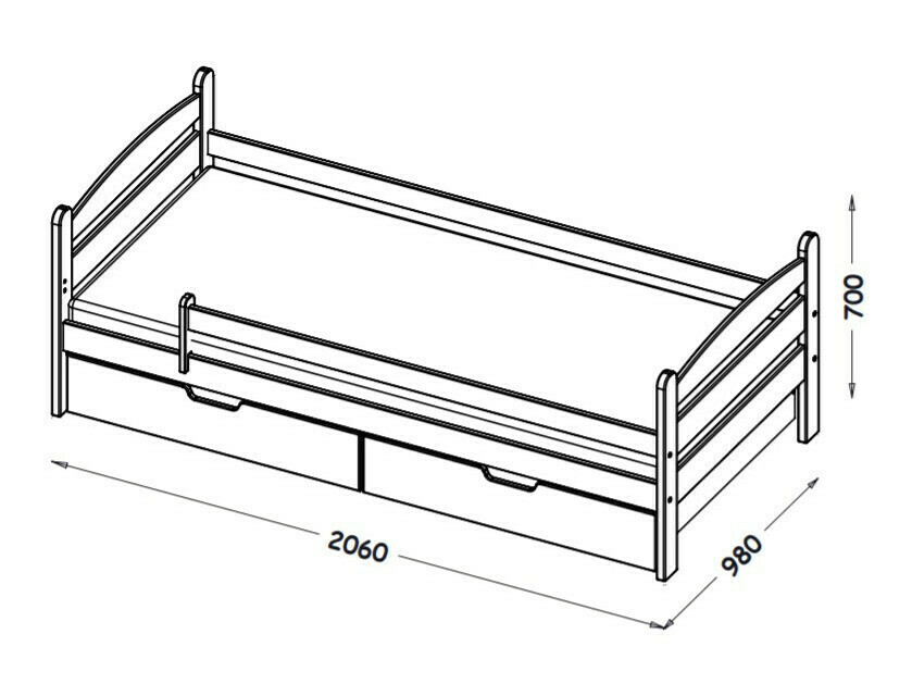 Postelja Ogden 166 (Oreh)