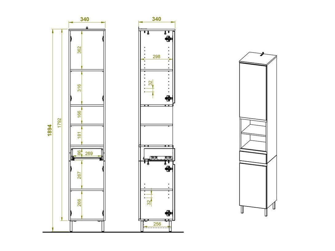 Prostostoječa Kopalniška omarica Levtalo 104
