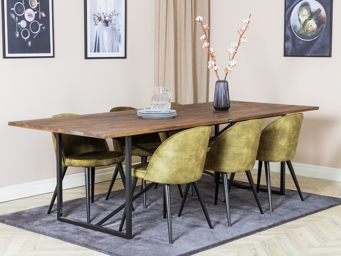 Jedilniški komplet Dallas 1598 (Prašno zelena)