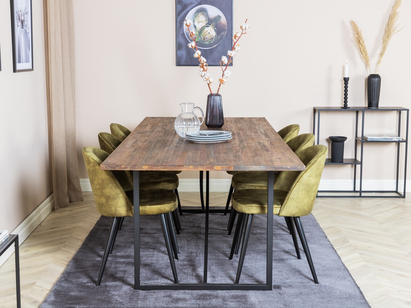 Jedilniški komplet Dallas 1598 (Prašno zelena)