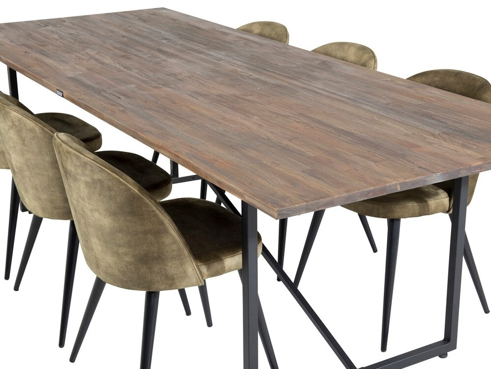 Jedilniški komplet Dallas 1598 (Prašno zelena)