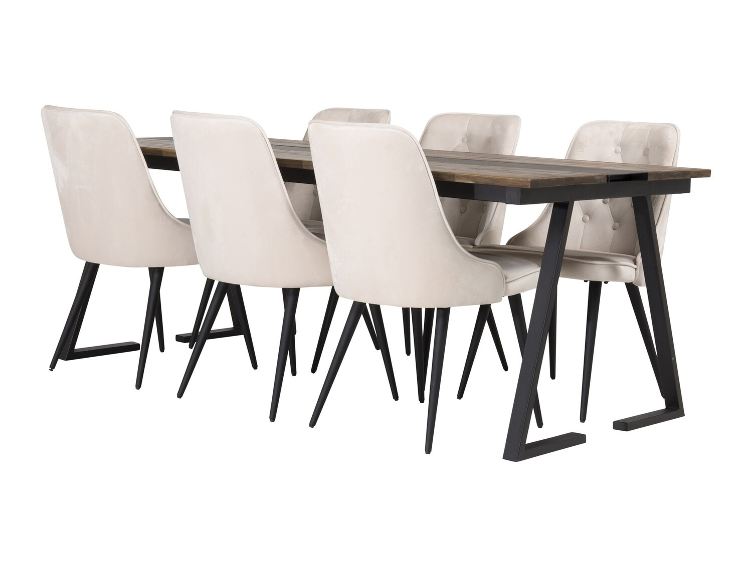 Jedilniški komplet Dallas 1934 (Črna + Bež)