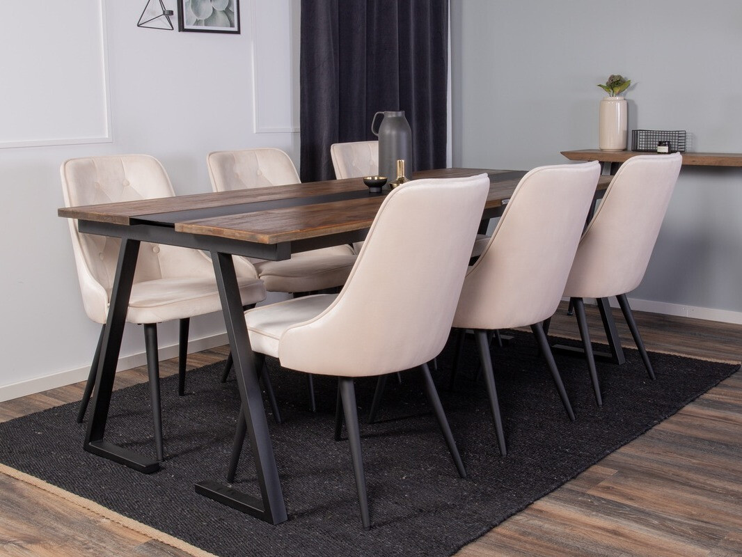 Jedilniški komplet Dallas 1934 (Črna + Bež)