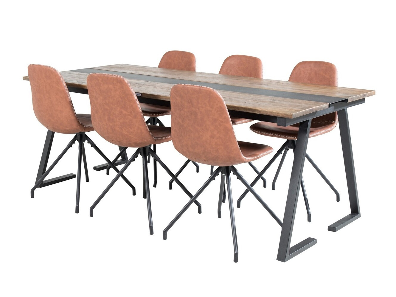 Jedilniški komplet Dallas 1938 (Črna + Rjava)