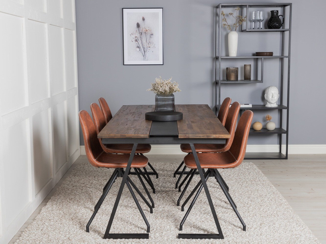 Jedilniški komplet Dallas 1938 (Črna + Rjava)