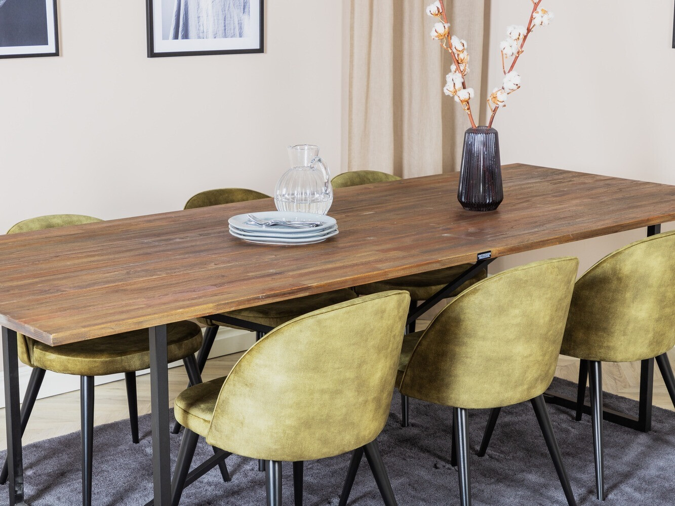 Jedilniški komplet Dallas 1598 (Prašno zelena)