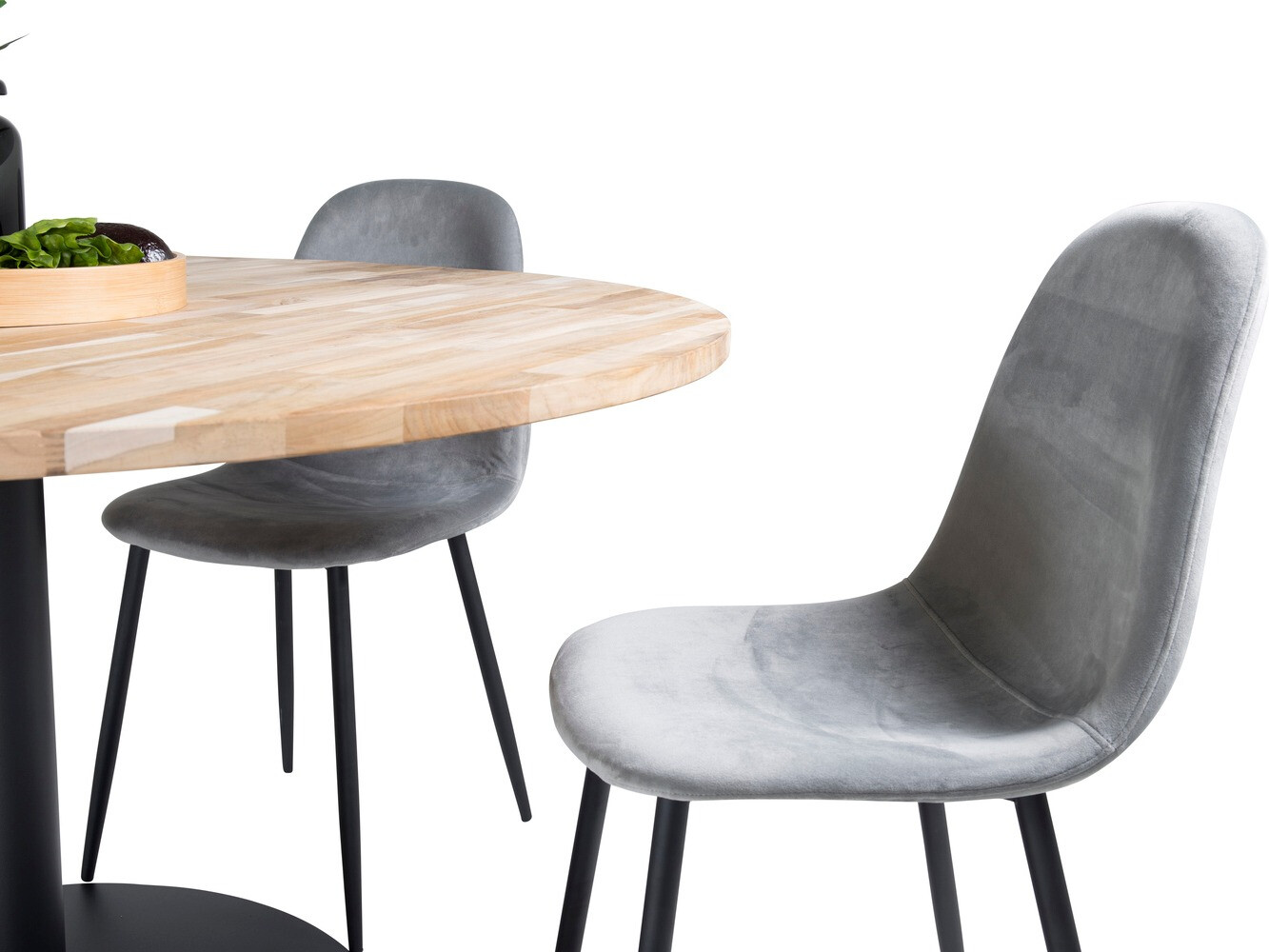 Jedilniški komplet Dallas 1738 (Črna + Svetlo siva)